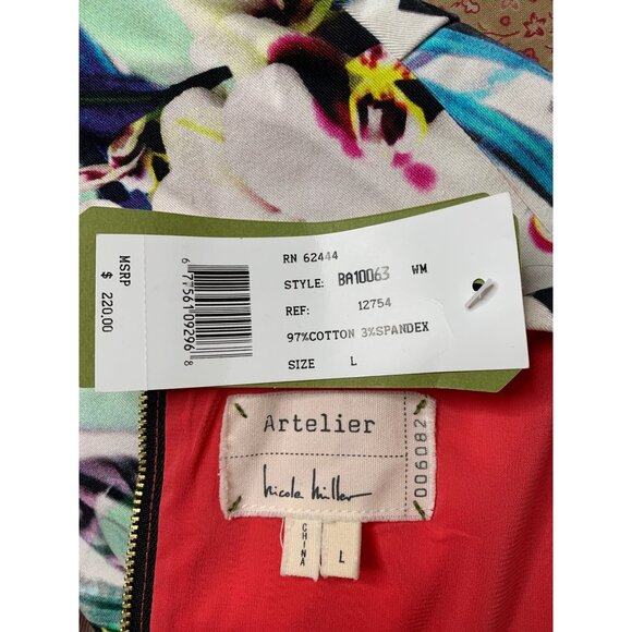 Nicole Miller Artelier Floral Print seperates 2-Piece Set Top L Skirt 8 NWT - Picture 3 of 10